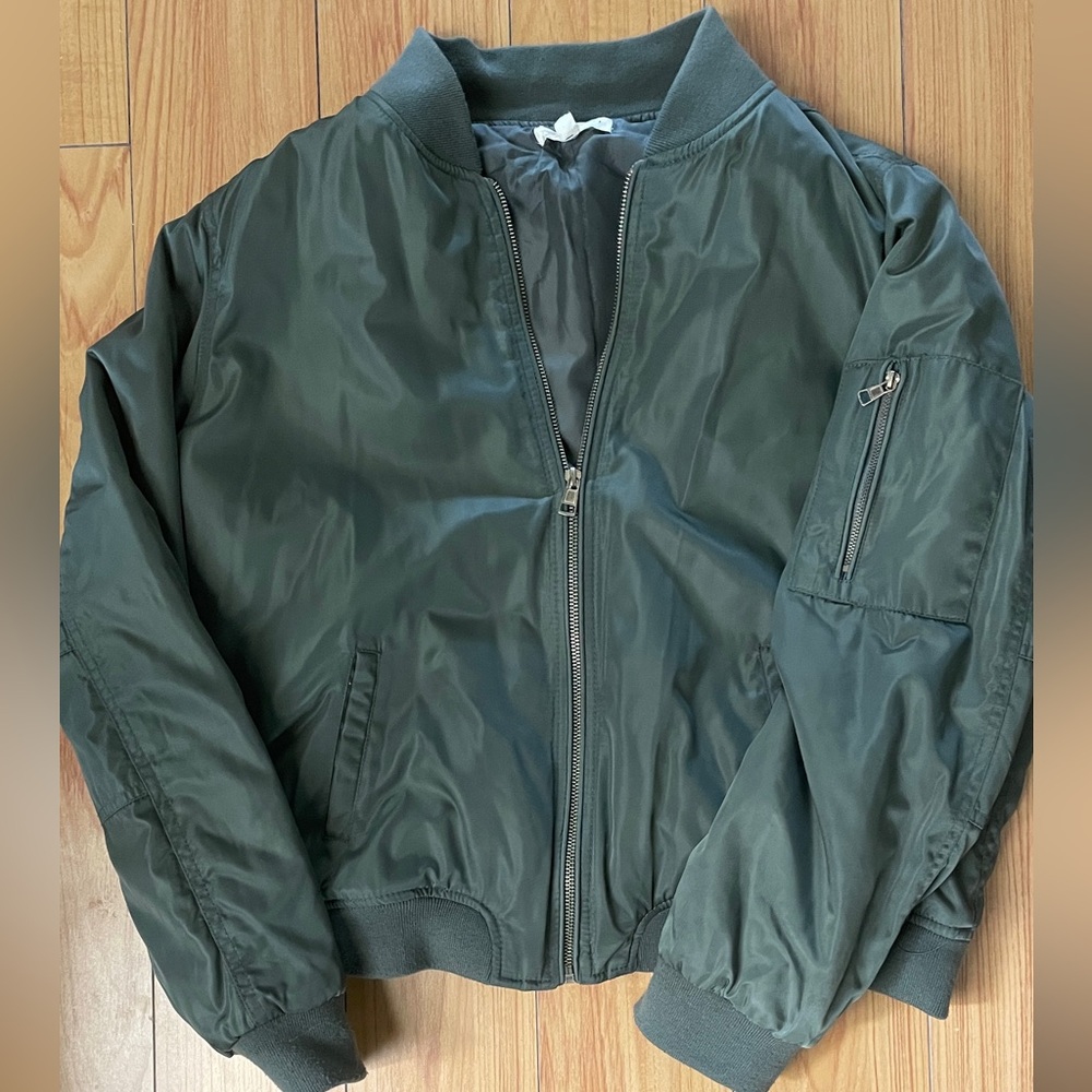 LA Hearts army green bomber jacket